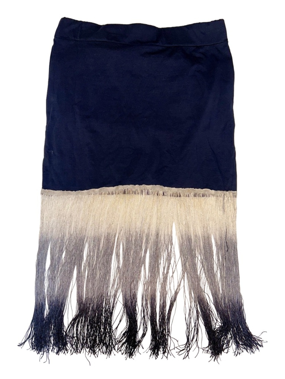 Vintage Y2K Fringe Boohoo Skirt Metallic Ombre Festival Size 6 Medium